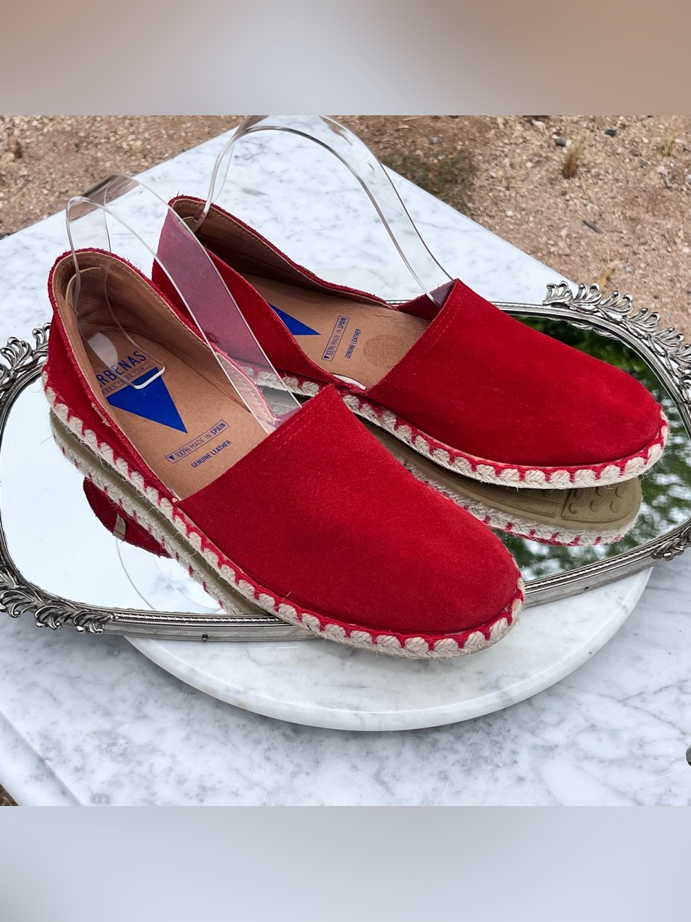 Verbena Carmen Red Suede Slip-on Espadrille, 40 (US9), New No Tag